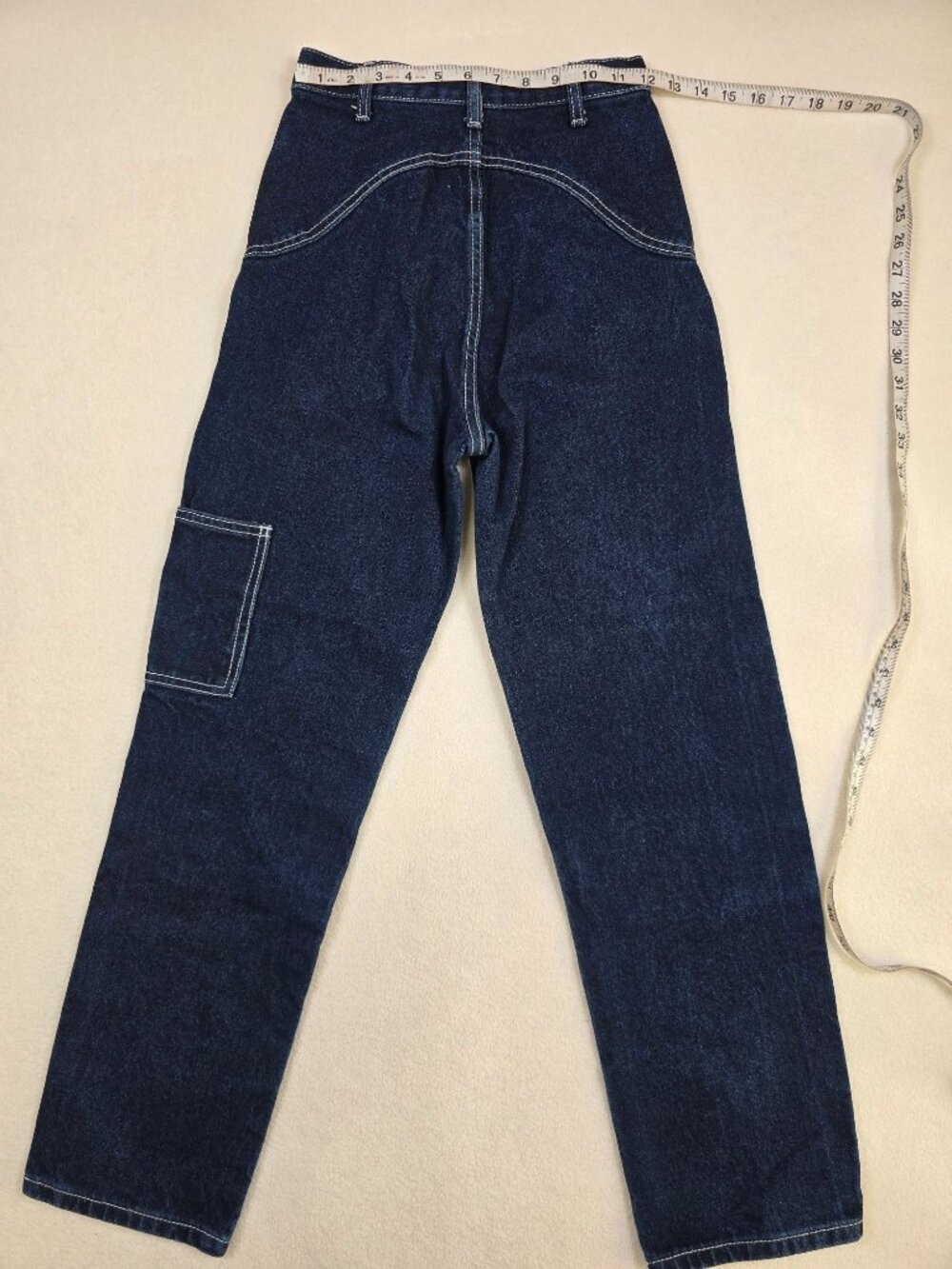 J Galt Brandy Melville Denim Carpenter Jeans Size S 100% Cotton Dark Blue - Picture 4 of 4